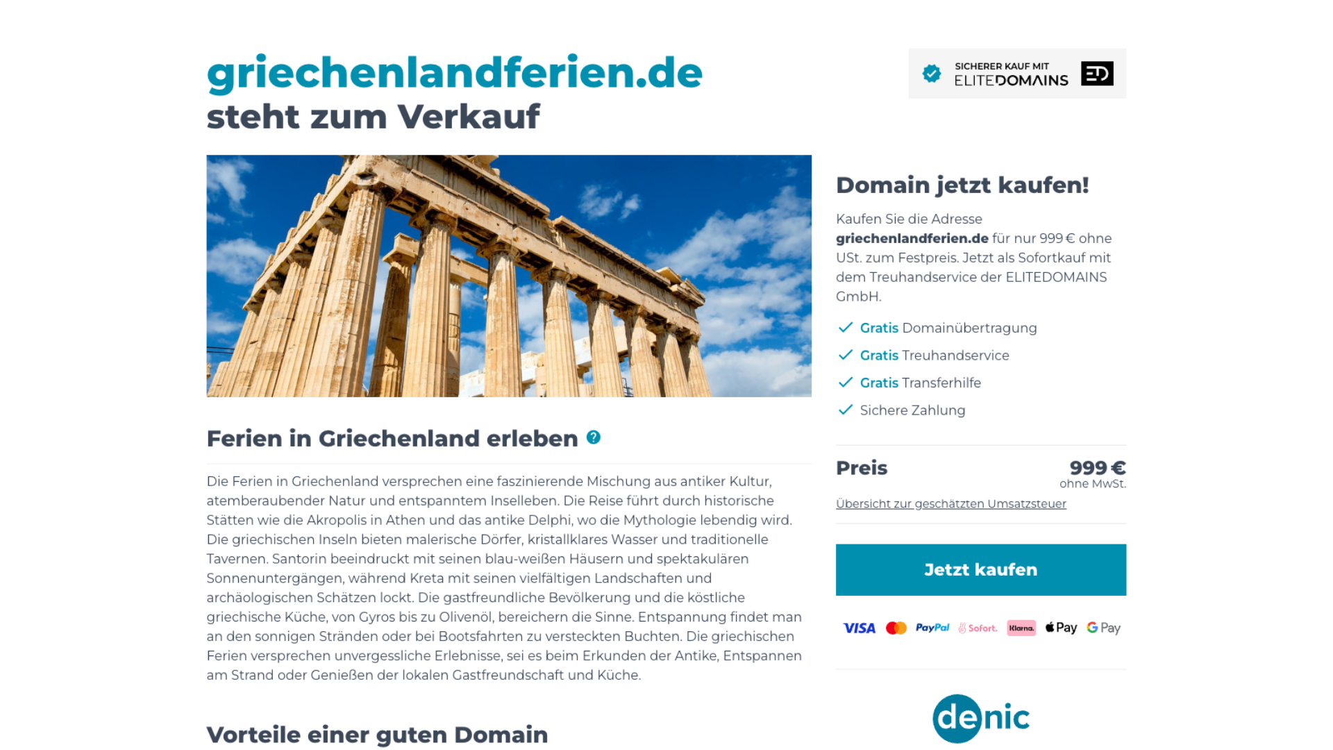 Sofortkauf mit Treuhandservice
